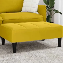 vidaXL Reposapiés de terciopelo 77x55x31 cm Amarillo Online