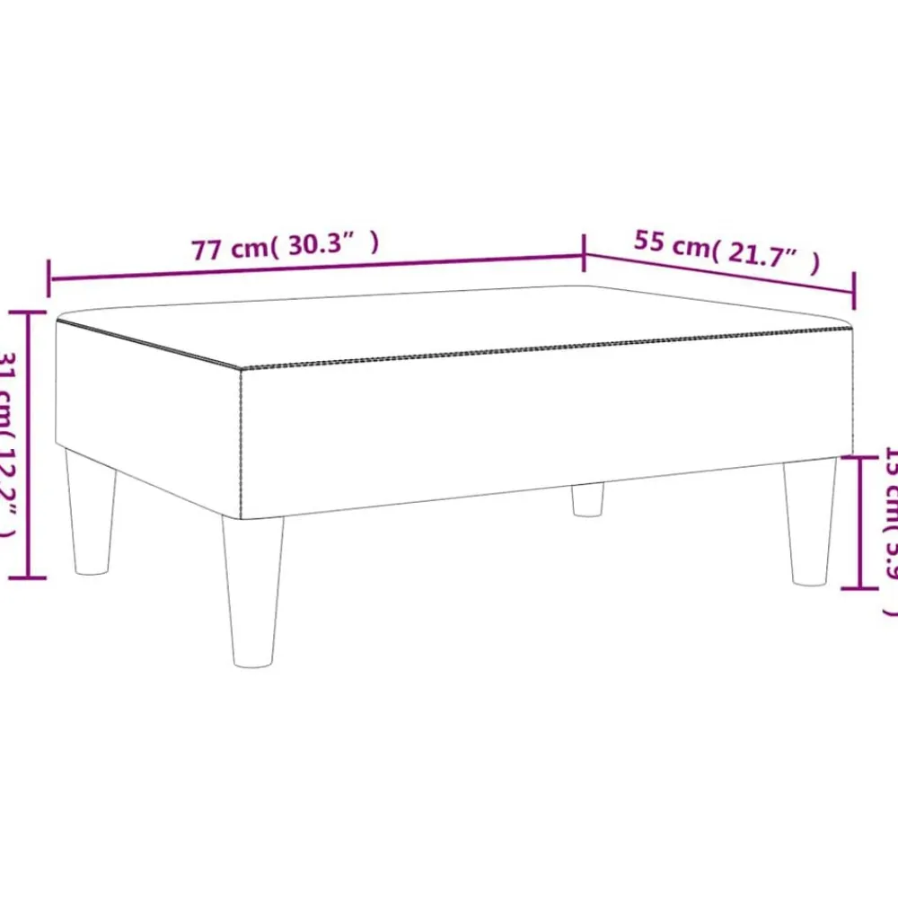 vidaXL Otomanas-Reposapiés de terciopelo 77x55x31 cm