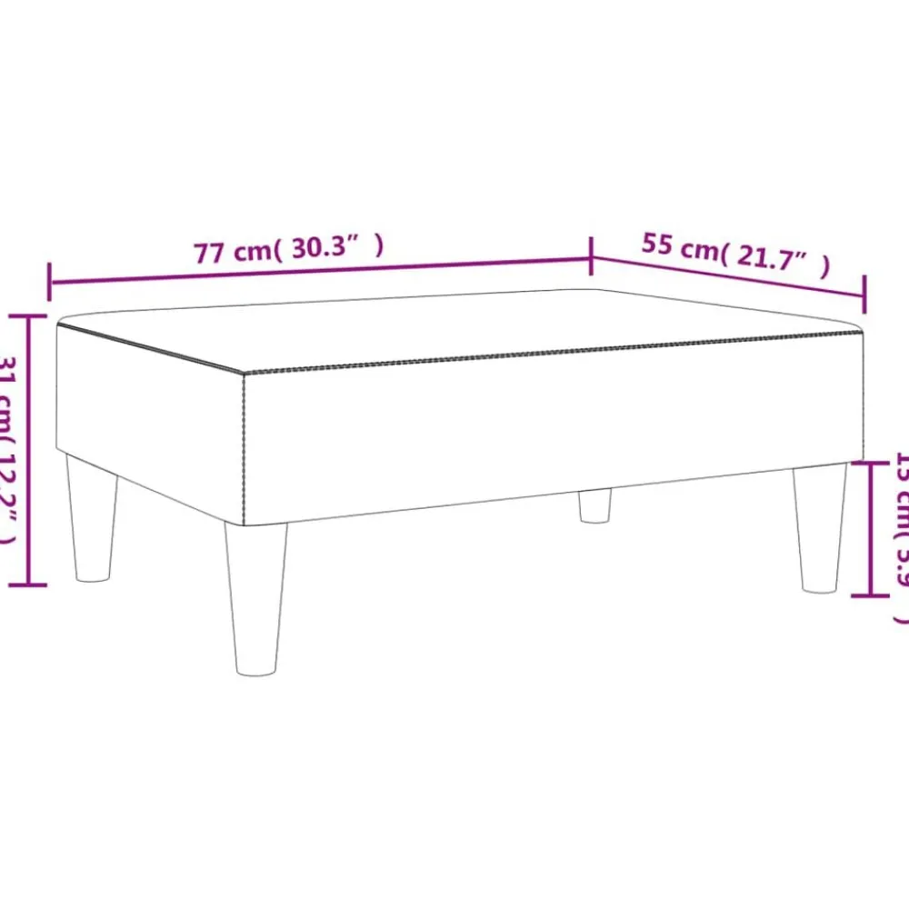 vidaXL Otomanas-Reposapiés de terciopelo 77x55x31 cm
