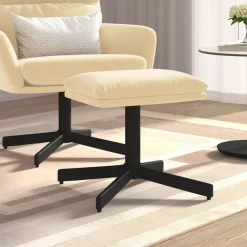 vidaXL Otomanas-Reposapiés de terciopelo blanco 60x60x36 cm