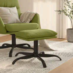 vidaXL Reposapiés de terciopelo 60x60x36 cm Verde claro Discount