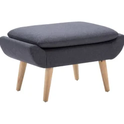 vidaXL Reposapiés tapizado de tela 73x43x42 cm gris oscuro Outlet
