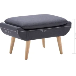 vidaXL Reposapiés tapizado de tela 73x43x42 cm gris oscuro Outlet