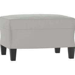 vidaXL Reposapiés tela de microfibra 60x50x41 cm Gris claro Discount