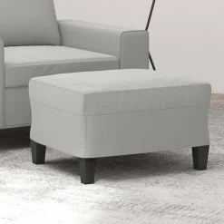 vidaXL Reposapiés tela de microfibra 60x50x41 cm Gris claro Discount