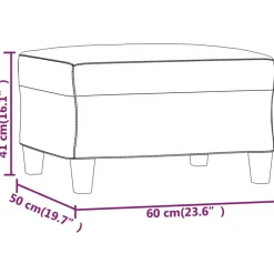 vidaXL Reposapiés tela de microfibra 60x50x41 cm Gris claro Discount