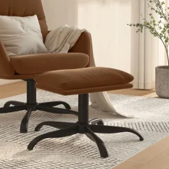 vidaXL Otomanas-Reposapiés tela de microfibra marrón 60x60x36 cm