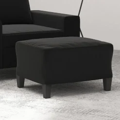 vidaXL Reposapiés tela de microfibra 60x50x41 cm Negro