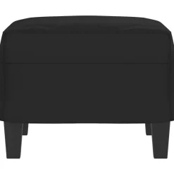vidaXL Reposapiés tela de microfibra 60x50x41 cm Negro