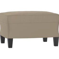 vidaXL Otomanas-Reposapiés tela de microfibra gris taupe 60x50x41 cm