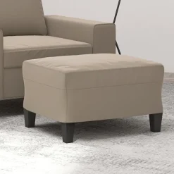 vidaXL Otomanas-Reposapiés tela de microfibra gris taupe 60x50x41 cm