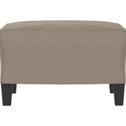 vidaXL Otomanas-Reposapiés tela de microfibra gris taupe 60x50x41 cm