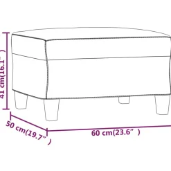 vidaXL Otomanas-Reposapiés tela de microfibra gris taupe 60x50x41 cm