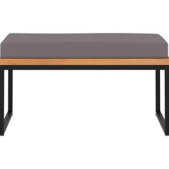 vidaXL Reposapiés y cojín madera maciza acacia gris oscuro 66x66x36 cm Hot