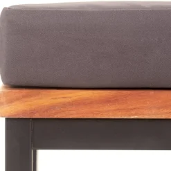 vidaXL Reposapiés y cojín madera maciza acacia gris oscuro 66x66x36 cm Hot