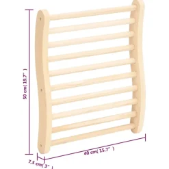 vidaXL Piscina Y Spa-Respaldo de sauna madera maciza de pino en forma de S