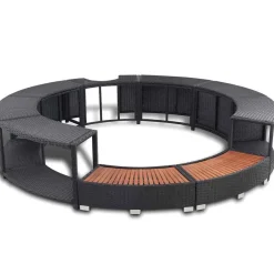 vidaXL Piscina Y Spa-Revestimiento de bañera de hidromasaje de ratán sintético