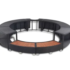 vidaXL Piscina Y Spa-Revestimiento de bañera de hidromasaje de ratán sintético