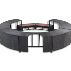 vidaXL Piscina Y Spa-Revestimiento de bañera de hidromasaje de ratán sintético