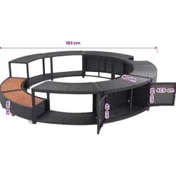 vidaXL Piscina Y Spa-Revestimiento de bañera de hidromasaje de ratán sintético