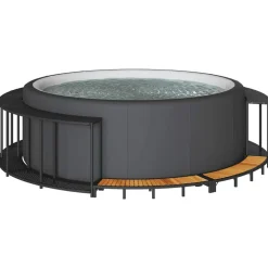 vidaXL Piscina Y Spa-Revestimiento de bañera de hidromasaje con almacenaje y escalón
