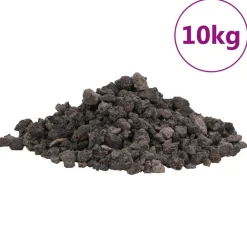vidaXL Productos Para Mascotas-Rocas volcánicas negras 10 kg 1-2 cm