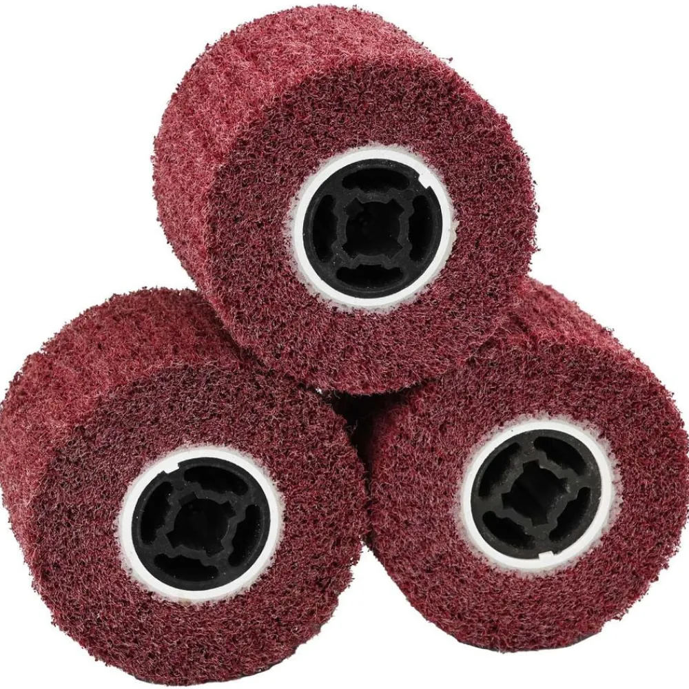 vidaXL Accesorios Para Herramientas-Rodillos de Lijado 3 pcs Rojo 12 x 12 x 10 cm Fibra sintética