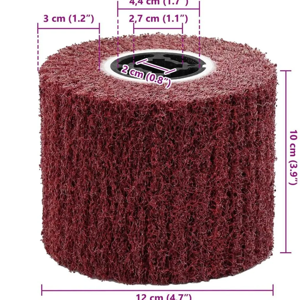 vidaXL Accesorios Para Herramientas-Rodillos de Lijado 3 pcs Rojo 12 x 12 x 10 cm Fibra sintética