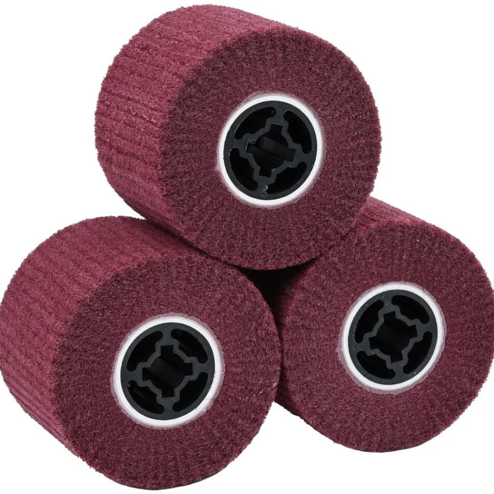 vidaXL Accesorios Para Herramientas-Rodillos de Lijado 3 pcs Rojo 12 x 12 x 10 cm Fibra sintética
