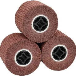 vidaXL Accesorios Para Herramientas-Rodillos de Lijado 3 pcs Marrón 12 x 12 x 10 cm Fibra sintética