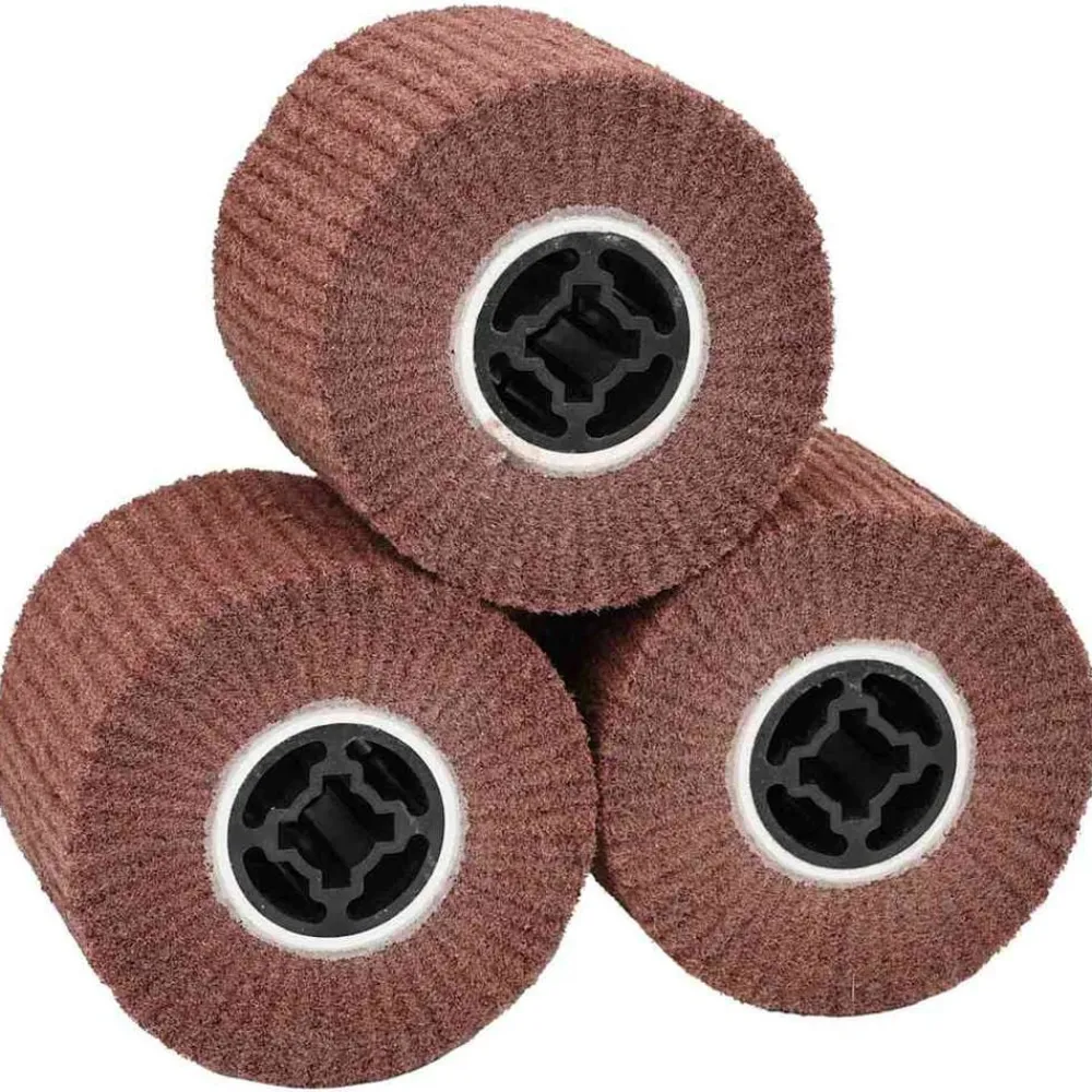 vidaXL Accesorios Para Herramientas-Rodillos de Lijado 3 pcs Marrón 12 x 12 x 10 cm Fibra sintética