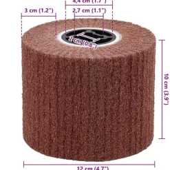 vidaXL Accesorios Para Herramientas-Rodillos de Lijado 3 pcs Marrón 12 x 12 x 10 cm Fibra sintética