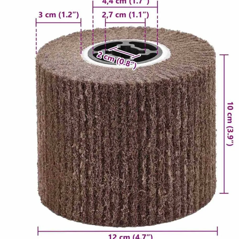 vidaXL Accesorios Para Herramientas-Rodillos de Lijado 3 pcs Marrón 12 x 12 x 10 cm Fibra sintética