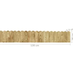 vidaXL Vallas De Jardín-Rollo de borde de madera de pino impregnada 120 cm