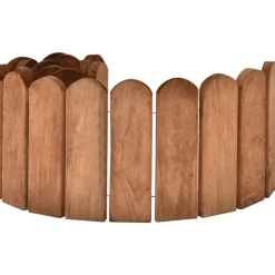 vidaXL Rollo de borde de madera de pino impregnada marrón 120 cm Marr&oacute;n Outlet