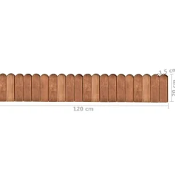 vidaXL Rollo de borde de madera de pino impregnada marrón 120 cm Marr&oacute;n Outlet
