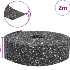 vidaXL Rollo de gránulos de caucho Negro 200 x 5 x 0,3 cm Goma Discount