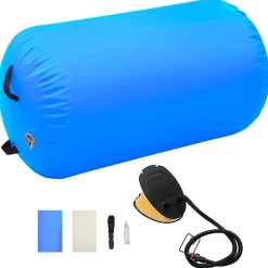 vidaXL Rollo hinchable de gimnasia con bomba PVC 100x60 cm Azul Best