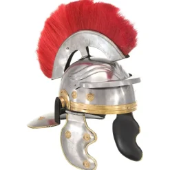 vidaXL Arte Y Ocio-Réplica de casco de soldado romano rol en vivo acero plateado