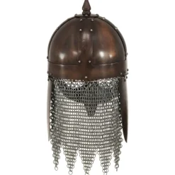 vidaXL Arte Y Ocio-Réplica de casco de guerrero vikingo LARP acero cobre