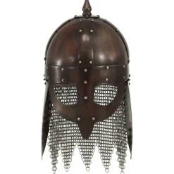vidaXL Arte Y Ocio-Réplica de casco de guerrero vikingo LARP acero cobre