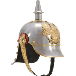vidaXL Réplica de casco de soldado prusiano LARP acero plateado Hot