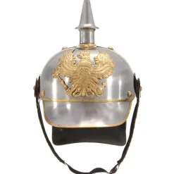 vidaXL Réplica de casco de soldado prusiano LARP acero plateado Hot