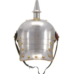 vidaXL Réplica de casco de soldado prusiano LARP acero plateado Hot