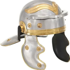 vidaXL Arte Y Ocio-Réplica de casco de soldado romano rol en vivo acero plateado