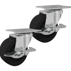 vidaXL Rueda 2 pcs Negro y plateado 50,7 x 50,7 x 24,4 mm Sale