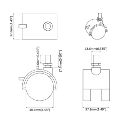 vidaXL Rueda 2 pcs Negro y Plata 40,1 x 40,1 x 37,8 mm Hierro y PP Clearance