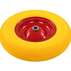 vidaXL Manipulación De Materiales-Rueda de carretilla con eje macizo PU 4.00-8 390 mm