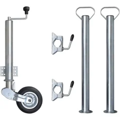 vidaXL Piezas Y Accesorios Para Vehículos-Rueda de remolque 2 tubos soporte 2 abrazaderas divididas 60 mm