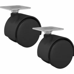 vidaXL Accesorios De Bricolaje-Rueda giratoria 2 pcs Negro 39,5 x 39,5 x 37,8 mm Hierro y PP